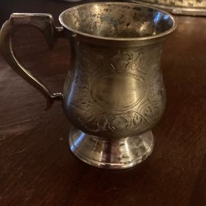Baby Cup Silver Ornate Detail Prussa Vintage